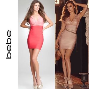57. BEBE Lace Twofer Bandage Dress ASO Irina Shayk